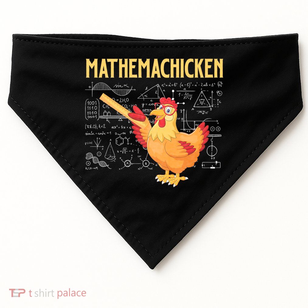 Mathemachicken Chicken Math Lover Animal Poultry Owner USA-Made Doggie Bandana