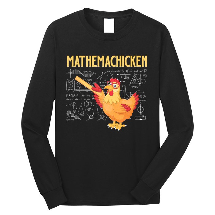 Mathemachicken Chicken Math Lover Animal Poultry Owner Long Sleeve Shirt