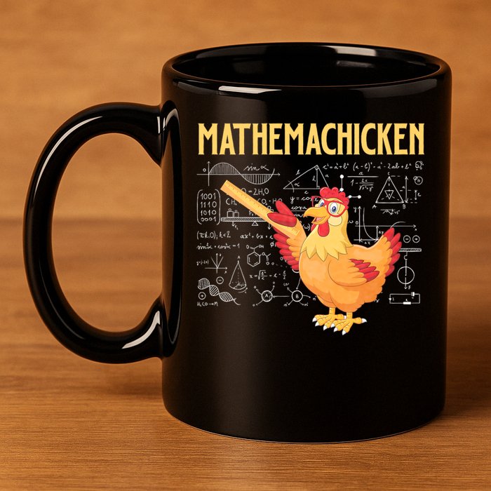 Mathemachicken Chicken Math Lover Animal Poultry Owner 11oz C Handle Ceramic Mug
