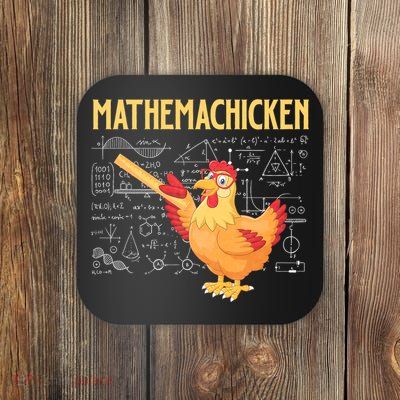 Mathemachicken Chicken Math Lover Animal Poultry Owner Coaster