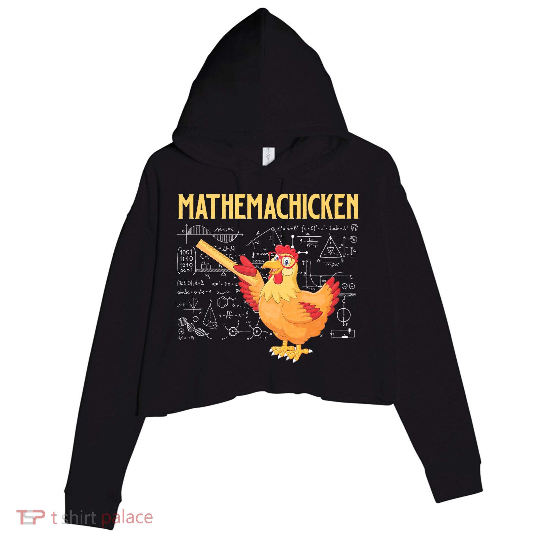 Mathemachicken Chicken Math Lover Animal Poultry Owner Crop Fleece Hoodie