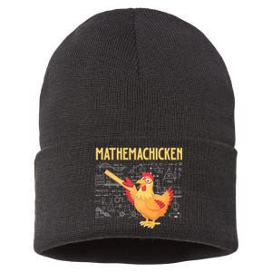 Mathemachicken Chicken Math Lover Animal Poultry Owner Sustainable Knit Beanie