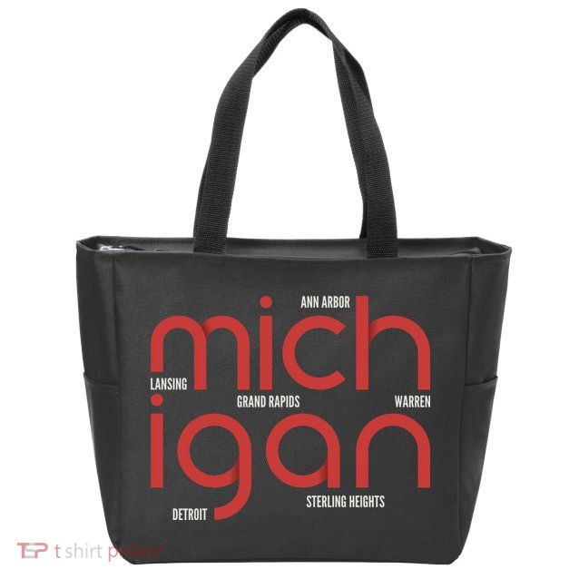 Michigan Cities Zip Tote Bag