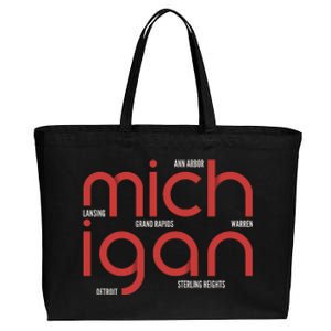 Michigan Cities Cotton Canvas Jumbo Tote