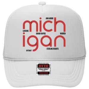 Michigan Cities High Crown Mesh Back Trucker Hat