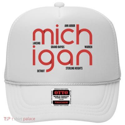 Michigan Cities High Crown Mesh Back Trucker Hat
