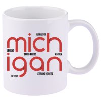 Michigan Cities 11oz C Handle Ceramic Mug