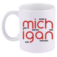 Michigan Cities 11oz C Handle Ceramic Mug