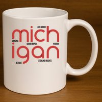 Michigan Cities 11oz C Handle Ceramic Mug