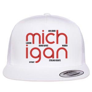 Michigan Cities Flat Bill Trucker Hat