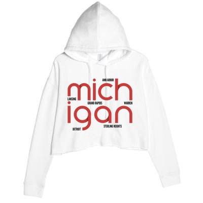 Michigan Cities Crop Fleece Hoodie