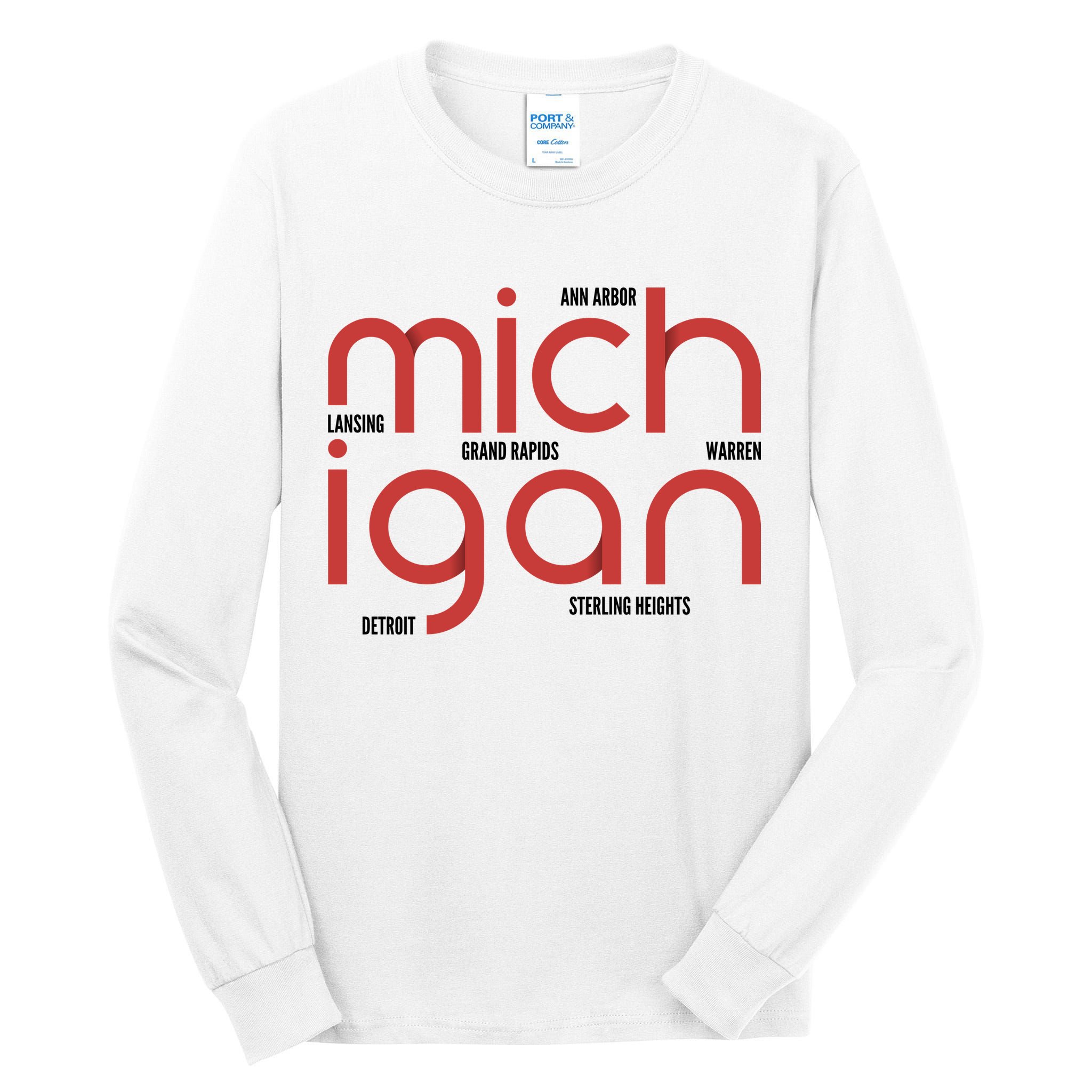 Michigan Cities Tall Long Sleeve T-Shirt
