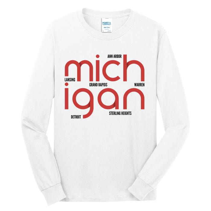 Michigan Cities Tall Long Sleeve T-Shirt