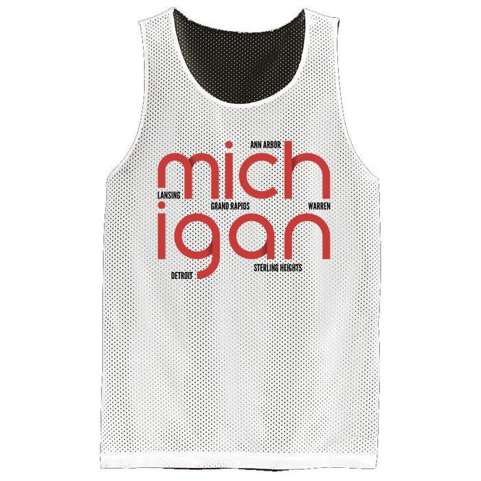 Michigan Cities Mesh Reversible Basketball Jersey Tank