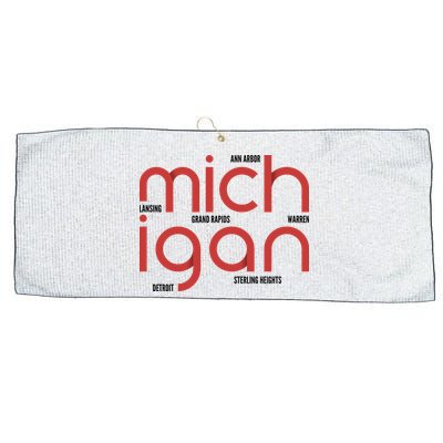 Michigan Cities Large Microfiber Waffle Golf Towel