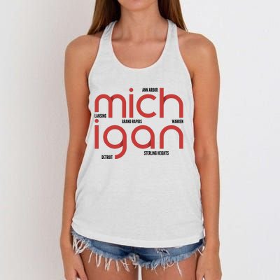 Michigan Cities Women's Knotted Racerback Tank