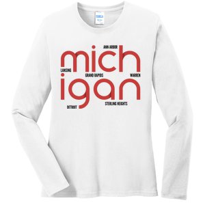 Michigan Cities Ladies Long Sleeve Shirt