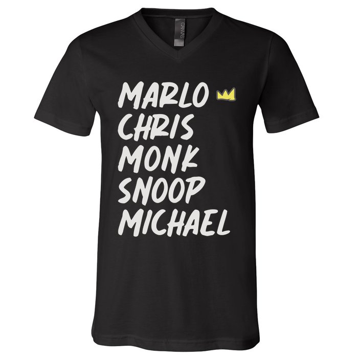 Marlo Chris Monk Snoop Michael V-Neck T-Shirt