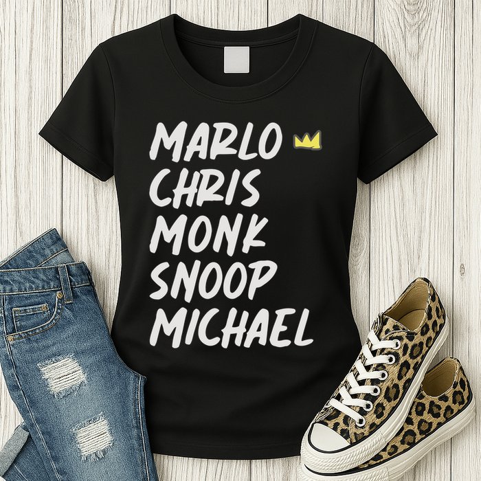Marlo Chris Monk Snoop Michael Womens T-Shirt