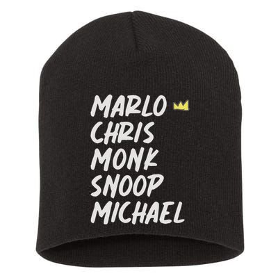 Marlo Chris Monk Snoop Michael Short Acrylic Beanie