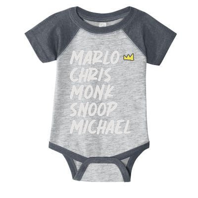 Marlo Chris Monk Snoop Michael Infant Baby Jersey Bodysuit