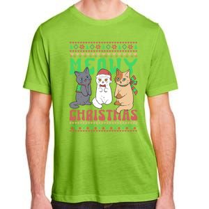 Merry Christmas Meowy Catmas Cat Xmas Family Adult ChromaSoft Performance T-Shirt