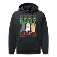 Merry Christmas Meowy Catmas Cat Xmas Family Performance Fleece Hoodie