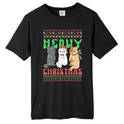 Merry Christmas Meowy Catmas Cat Xmas Family Tall Fusion ChromaSoft Performance T-Shirt