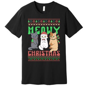 Merry Christmas Meowy Catmas Cat Xmas Family Premium T-Shirt