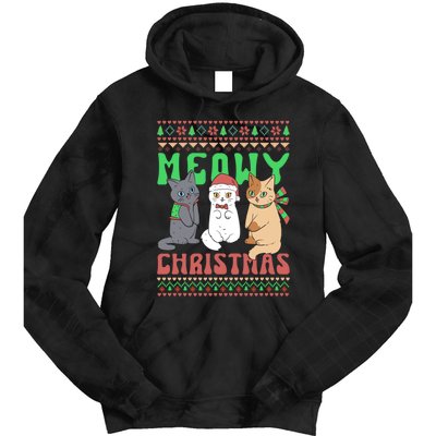 Merry Christmas Meowy Catmas Cat Xmas Family Tie Dye Hoodie