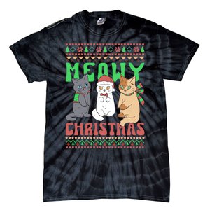 Merry Christmas Meowy Catmas Cat Xmas Family Tie-Dye T-Shirt