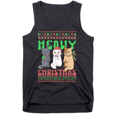 Merry Christmas Meowy Catmas Cat Xmas Family Tank Top