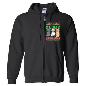 Merry Christmas Meowy Catmas Cat Xmas Family Full Zip Hoodie