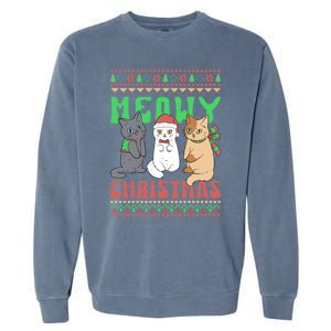 Merry Christmas Meowy Catmas Cat Xmas Family Garment-Dyed Sweatshirt