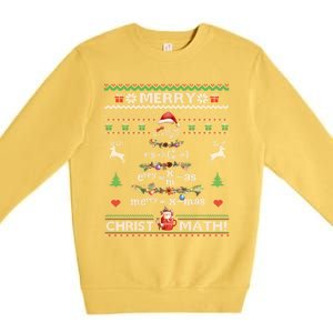 Merry Christmath Math Christmas Tree Ugly Sweater Teacher Gift Premium Crewneck Sweatshirt