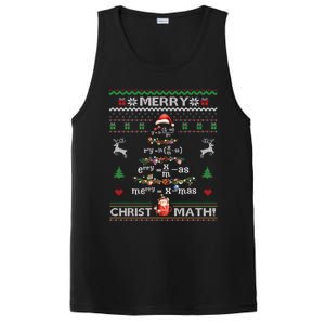 Merry Christmath Math Christmas Tree Ugly Sweater Teacher Gift PosiCharge Competitor Tank