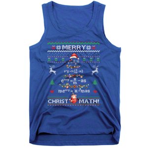 Merry Christmath Math Christmas Tree Ugly Sweater Teacher Gift Tank Top