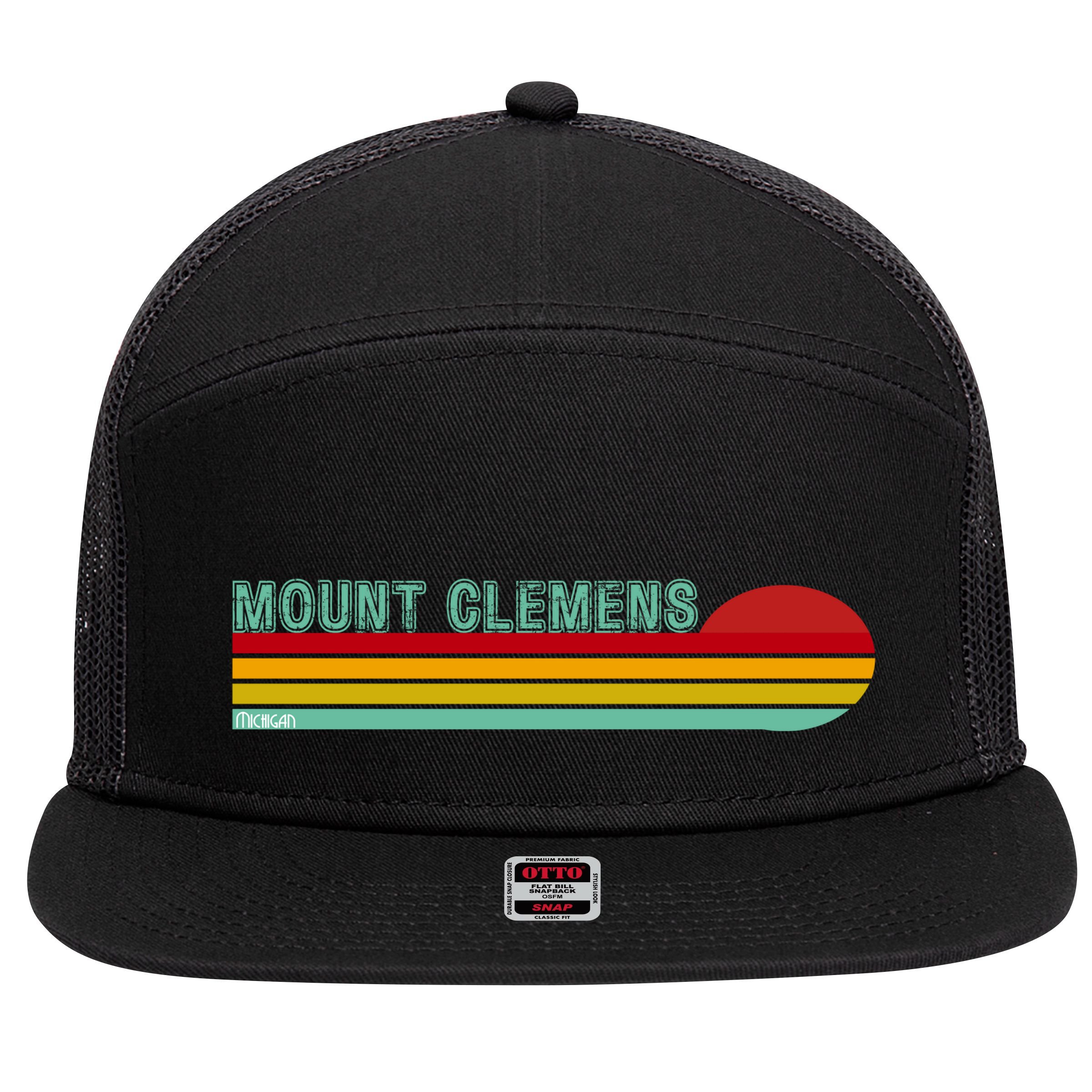 Mount Clemens Michigan 7 Panel Mesh Trucker Snapback Hat