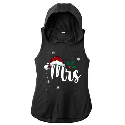 Mrs. Claus Matching Family Christmas Ladies PosiCharge Tri-Blend Wicking Draft Hoodie Tank