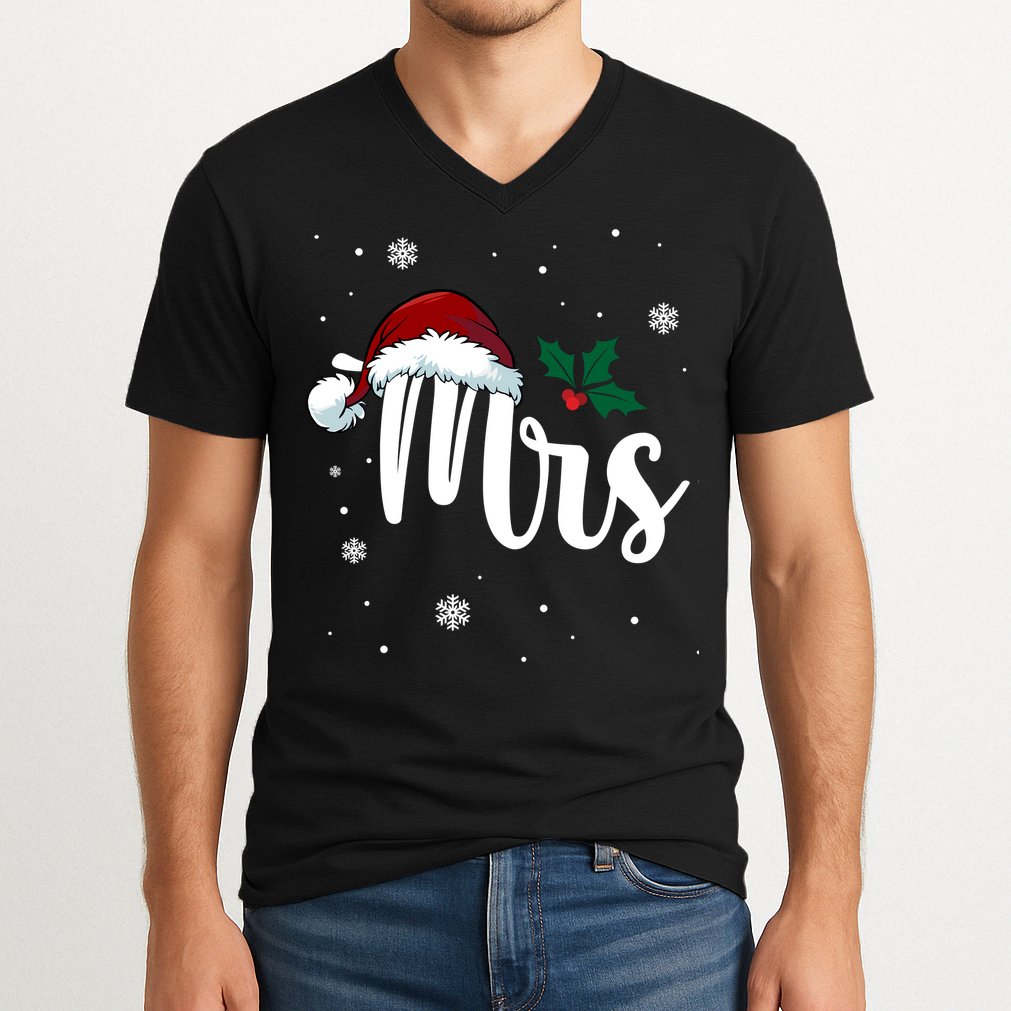 Mrs. Claus Matching Family Christmas V-Neck T-Shirt