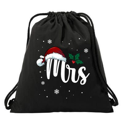 Mrs. Claus Matching Family Christmas Drawstring Bag