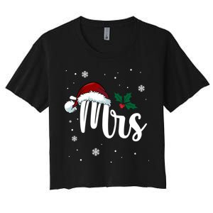 Mrs. Claus Matching Family Christmas Women's Crop Top Tee