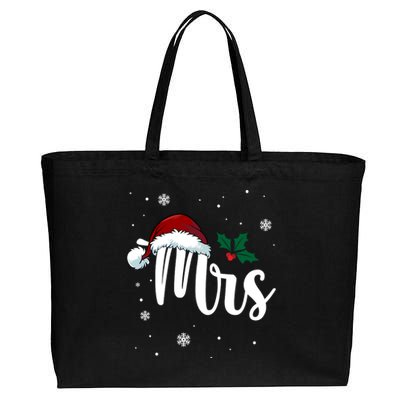 Mrs. Claus Matching Family Christmas Cotton Canvas Jumbo Tote