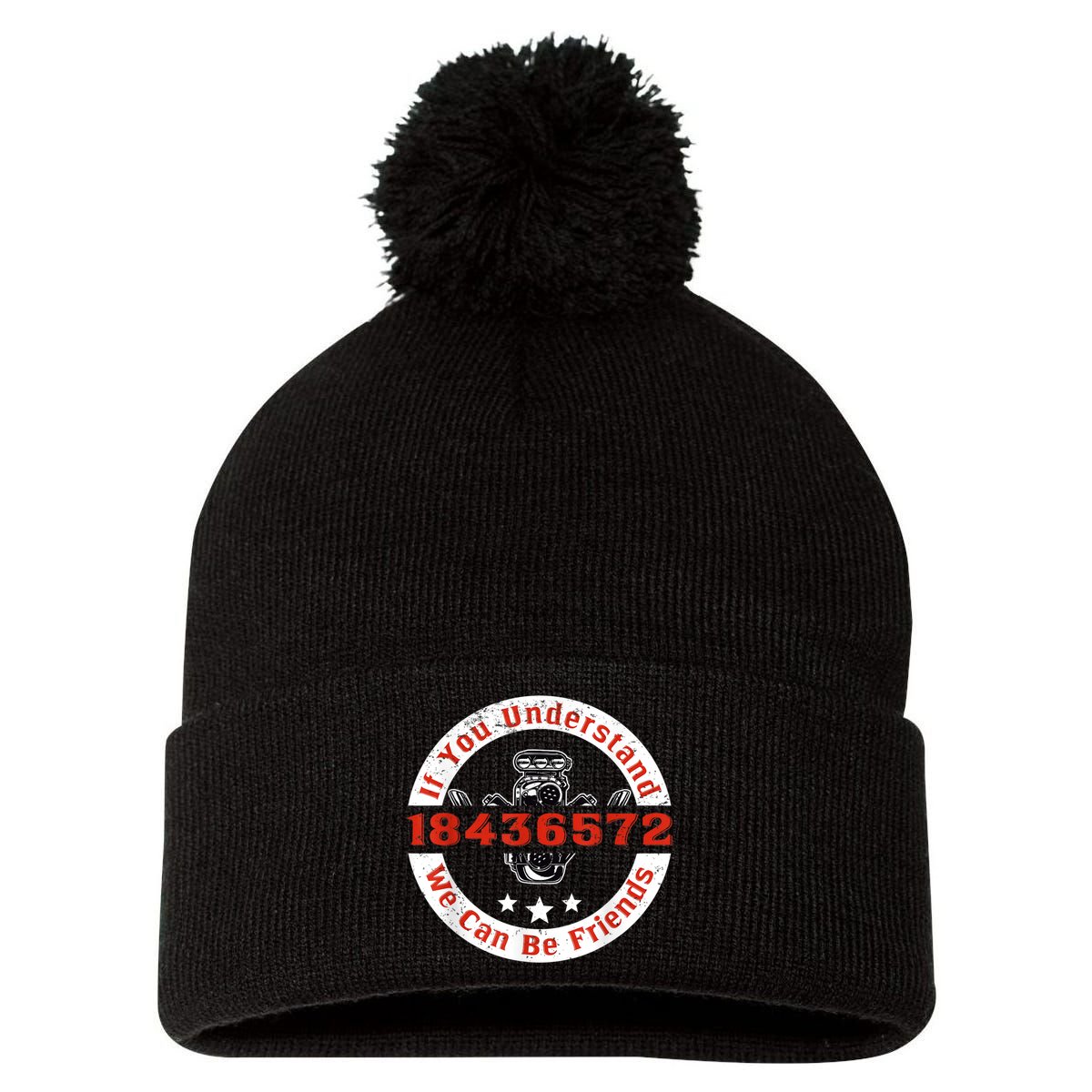 Mechanic Car Mechanic 18436572 V8 Mechanical Engineer Pom Pom 12in Knit Beanie