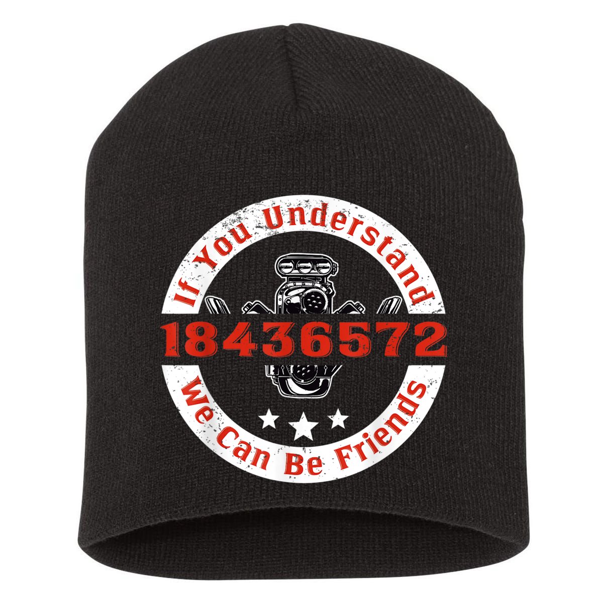 Mechanic Car Mechanic 18436572 V8 Mechanical Engineer Short Acrylic Beanie