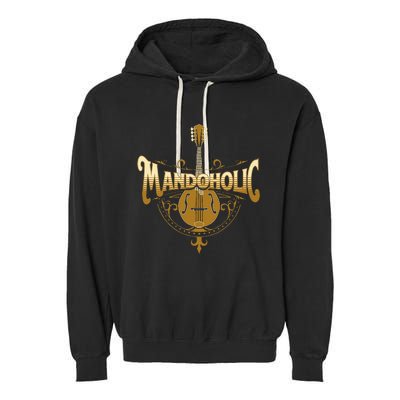 Mandaholic Country Music Mandolin Musical Player Musicians Garment-Dyed Fleece Hoodie