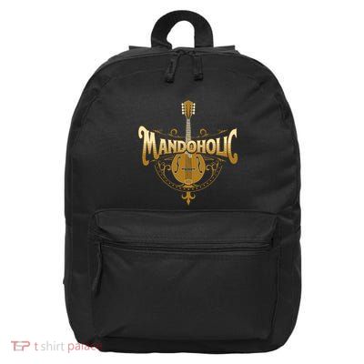 Mandaholic Country Music Mandolin Musical Player Musicians 16 in Basic Backpack