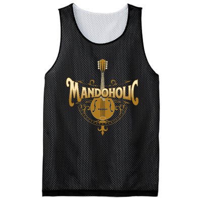 Mandaholic Country Music Mandolin Musical Player Musicians Mesh Reversible Basketball Jersey Tank