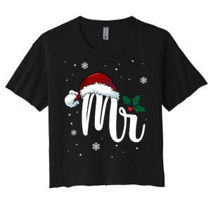 Mr. Claus Matching Family Christmas Women's Crop Top Tee