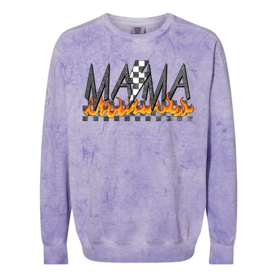 Mama Checkered Mom Rocker Mother's Day Colorblast Crewneck Sweatshirt